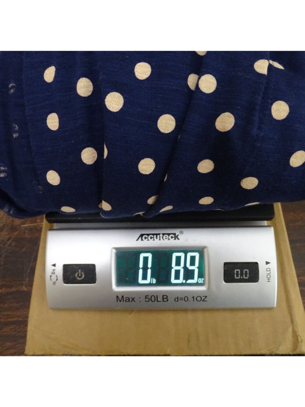 Chicos Women Open Front Blue Tan Cardigan Polka Dot Size 2 L Long Sleeve Office - Picture 11 of 11